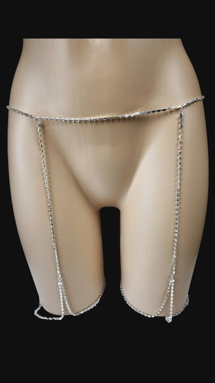 Joyero de muslo con strass plateado en estuche / Nuevo Talla única – photo 2
